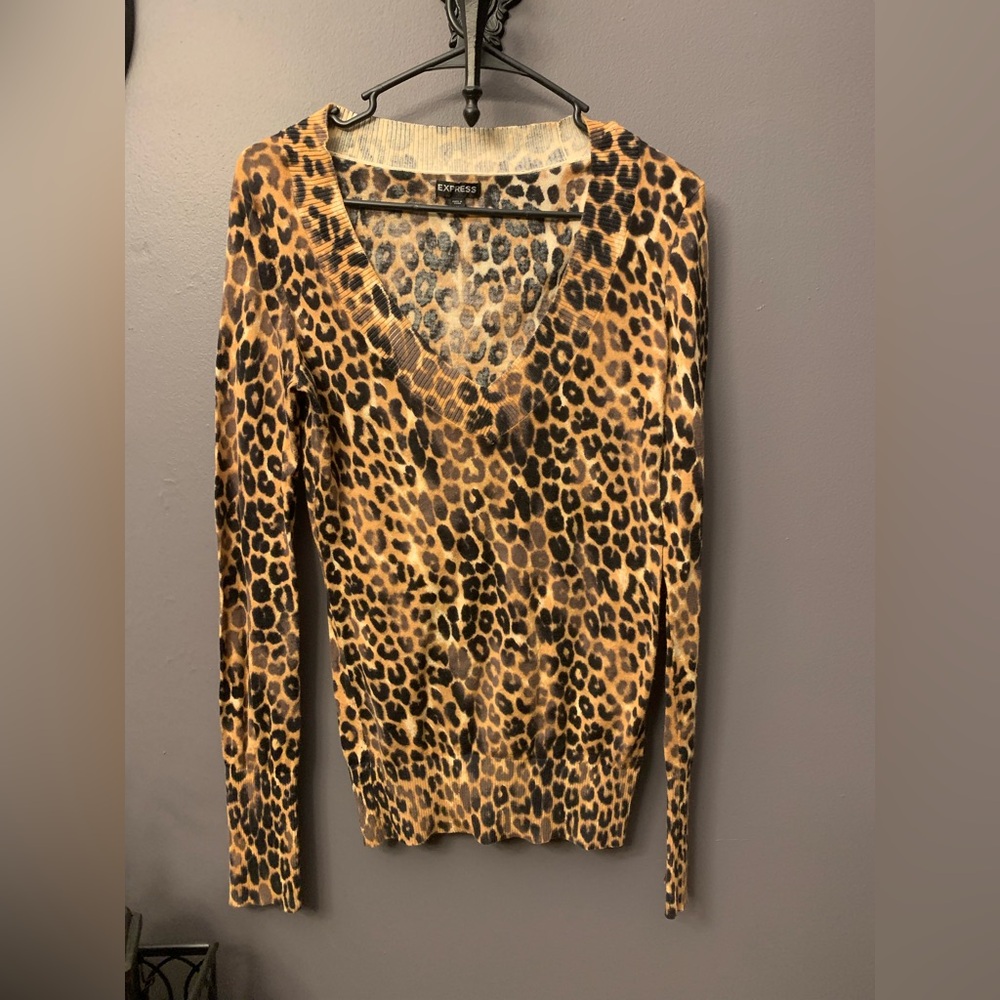 Express Animal Print Knit Top